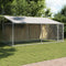 vidaXL - Hondenhok - met - dak - en - deur - 4x2x2 - m - gegalvaniseerd - staal - grijs