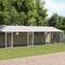 vidaXL - Hondenhok - met - dak - en - deuren - 12x2x2 - m - gegalvaniseerd - staal - grijs