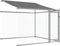 vidaXL - Hondenhok - met - dak - en - deuren - 12x2x2 - m - gegalvaniseerd - staal - grijs