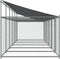 vidaXL - Hondenhok - met - dak - en - deuren - 12x2x2 - m - gegalvaniseerd - staal - grijs