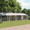 vidaXL - Hondenhok - met - dak - en - deuren - 12x2x2 - m - gegalvaniseerd - staal - grijs