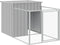 vidaXL - Hondenhok - met - ren - 110x609x110 - cm - staal - lichtgrijs