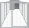 vidaXL - Hondenhok - met - ren - 110x609x110 - cm - staal - lichtgrijs