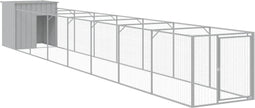vidaXL - Hondenhok - met - ren - 110x813x110 - cm - staal - lichtgrijs