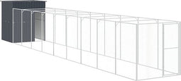vidaXL-Hondenhok-met-ren-165x1067x181-cm-staal-antraciet