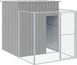 vidaXL-Hondenhok-met-ren-165x251x181-cm-gegalvaniseerd-staal-grijs