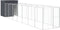 vidaXL - Hondenhok - met - ren - 165x863x181 - cm - gegalvaniseerd - staal - antraciet