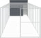 vidaXL - Hondenhok - met - ren - 214x1069x181 - cm - staal - antraciet