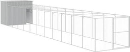 vidaXL-Hondenhok-met-ren-214x1273x181-cm-staal-lichtgrijs