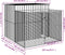 vidaXL - Hondenhok - met - ren - 214x253x181 - cm - staal - lichtgrijs