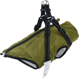 vidaXL - Hondenjas - met - harnas - waterdicht - reflecterend - legergroen - XL
