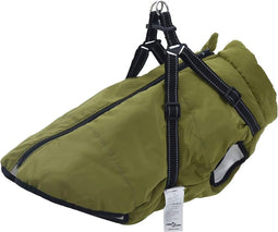 vidaXL - Hondenjas - met - harnas - waterdicht - reflecterend - legergroen - 4XL