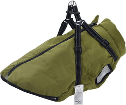 vidaXL - Hondenjas - met - harnas - waterdicht - reflecterend - legergroen - 3XL