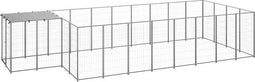 vidaXL - Hondenkennel - 10,89 - m² - staal - zilverkleurig