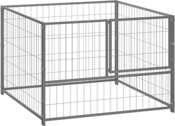 vidaXL - Hondenkennel - 100x100x70 - cm - staal - zilverkleurig