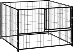 vidaXL - Hondenkennel - 100x100x70 - cm - staal - zwart