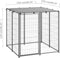 vidaXL - Hondenkennel - 110x110x110 - cm - staal - zilverkleurig