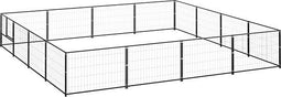 vidaXL - Hondenkennel - 16 - m² - staal - zwart