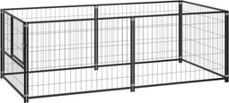 vidaXL - Hondenkennel - 200x100x70 - cm - staal - zwart