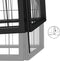 vidaXL - Hondenkennel - 28 - panelen - 100x50 - cm - gepoedercoat - staal - zwart