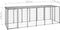vidaXL - Hondenkennel - 330x110x110 - cm - staal - zilverkleurig