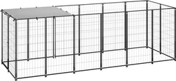 vidaXL - Hondenkennel - 330x110x110 - cm - staal - zwart