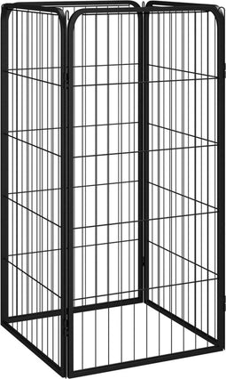 vidaXL - Hondenkennel - 4 - panelen - 50 - x - 100 - cm - gepoedercoat - staal - zwart