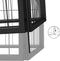 vidaXL - Hondenkennel - 4 - panelen - 50 - x - 100 - cm - gepoedercoat - staal - zwart