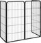 vidaXL - Hondenkennel - 4 - panelen - 50 - x - 100 - cm - gepoedercoat - staal - zwart