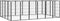 vidaXL - Hondenkennel - 4 - panelen - 50 - x - 100 - cm - gepoedercoat - staal - zwart