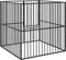 vidaXL - Hondenkennel - 4 - panelen - gepoedercoat - staal - zwart