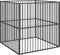 vidaXL - Hondenkennel - 4 - panelen - gepoedercoat - staal - zwart