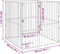 vidaXL - Hondenkennel - 4 - panelen - gepoedercoat - staal - zwart
