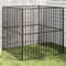 vidaXL - Hondenkennel - 4 - panelen - gepoedercoat - staal - zwart