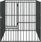 vidaXL - Hondenkennel - 4 - panelen - gepoedercoat - staal - zwart