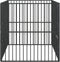 vidaXL - Hondenkennel - 4 - panelen - gepoedercoat - staal - zwart