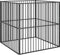vidaXL - Hondenkennel - 4 - panelen - gepoedercoat - staal - zwart