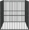 vidaXL - Hondenkennel - 4 - panelen - gepoedercoat - staal - zwart