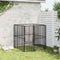 vidaXL - Hondenkennel - 4 - panelen - gepoedercoat - staal - zwart