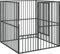 vidaXL - Hondenkennel - 4 - panelen - gepoedercoat - staal - zwart