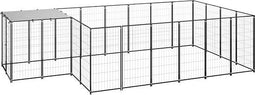 vidaXL - Hondenkennel - 8,47 - m² - staal - zwart