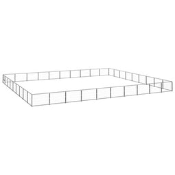 vidaXL - Hondenkennel - 90 - m² - staal - zwart