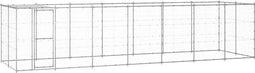 vidaXL - Hondenkennel - met - dak - 16,94 - m² - gegalvaniseerd - staal