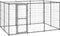 vidaXL - Hondenkennel - met - dak - 16,94 - m² - gegalvaniseerd - staal