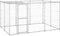 vidaXL - Hondenkennel - met - dak - 16,94 - m² - gegalvaniseerd - staal