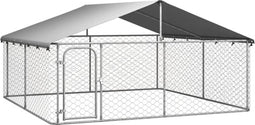 vidaXL - Hondenkennel - met - dak - 300x300x150 - cm