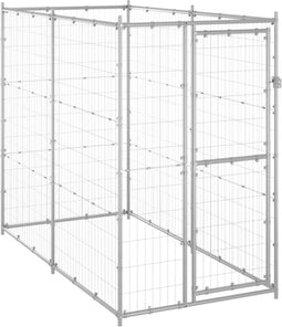 vidaXL - Hondenkennel - voor - buiten - 110x220x180 - cm - gegalvaniseerd - staal