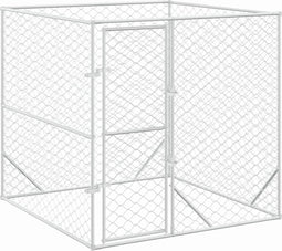 vidaXL - Hondenkennel - voor - buiten - 2x2x2 - m - gegalvaniseerd - staal - zilver