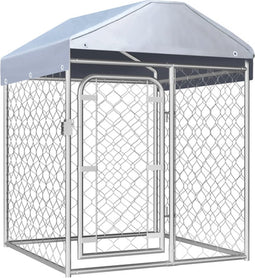 vidaXL - Hondenkennel - voor - buiten - met - dak - 100x100x125 - cm