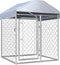vidaXL - Hondenkennel - voor - buiten - met - dak - 100x100x125 - cm
